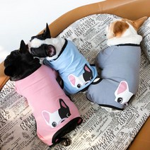 골든독 불독얼굴 올인원 S-3XL 프렌치불독 잉글리쉬불독 아메리칸 불리 시바견 중형견 중대형견 착용가능 옷, 진그레이
