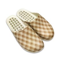 앞코막힌 체크 갈색 베란다화 막힘 예쁜 실내화 발코니화 욕실슬리퍼 슬리퍼 논슬립 일반 발코니 심플