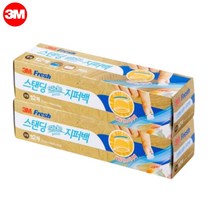 냉장고 식품정리 스탠드지퍼백 푸드백 중 2p 비닐팩 스탠딩팩 지퍼팩 파우치 저장팩 기본템, 1개