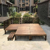 야외 조립식 미니 평상 만들기 DIY 원목 옥상 정원 마당 베란다 테라스 농막 데크, 90x30x9cm 발판