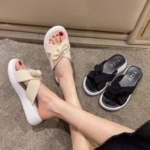 통굽 슬리퍼 키높이 미용실 오피스실 선생님 교사 회사 집 내부 리본, 250