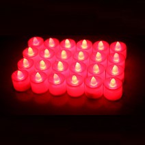 올인템 LED 티라이트 전자초 프로포즈초 이벤트초 파티초 무드등 전자캔들 24pcs, 24개, 레드