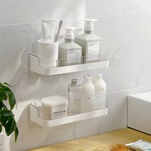 마벨인홈 공간정리 무타공 감성 욕실 주방 수납선반 2개, 2개입, 화이트