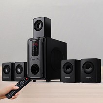 홈시어터 시스템 5.1 채널 블루투스 스피커 나무 멀티미디어 홈 시어터 슈퍼 서브 우퍼 나무 홈 오디오 컴퓨터 스피커 세트 사운드 박스, 1 세트