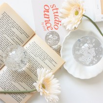 유리 버블 문진 물수정 오브제 수정구슬 페이퍼웨이트 크리스탈 책 문진 paperweight, 대(8cm)