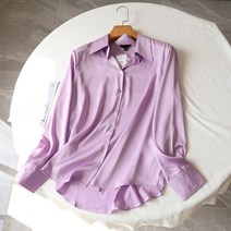 코디하기 좋은 데일리 코디룩 단정하고 세련된 블라우스 셔츠 Unireal-새로운 봄 여성 새틴 셔츠 블라우스