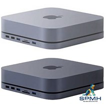 SPMH X1 맥미니 외장하드 허브 SATA SSD USB 4포트 SD카드리더 올인원, 스페이스그레이