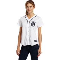 MLB 마제스틱 Detroit Tigers Ladies 화이트 복제 야구 저지