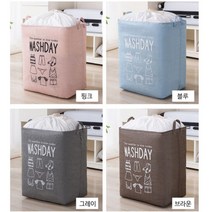 Pyunri 패브릭 세탁 빨래 바구니 빨래통 옷보관함 이불보관함, 핑크