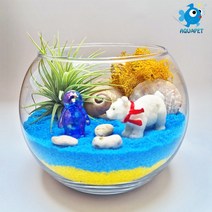 백곰과 친구들 - 틸란(이오난사) 원형볼 12cm 테라리움 DIY키트 세트, 주황