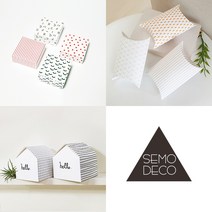 세모데코 포장선물상자 모음, 5개, 01.오목상자-주황비