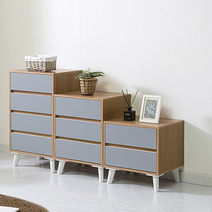 이케아 서랍장 수납장 다용도 거실장 안방 옷장 거실 미니 틈새 2단 3단 4단 옷 모던, 세디 서랍장 4단(다리추가), 오크네이비