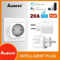 스마트싱스 스마트플러그 새로운 Tuya 스마트 플러그 WiFi EU 소켓 20A 라이프 앱 에너지 모니터 타이밍 콘센트 Alexa Google Assistant Yandex al, [01] 20A, [04] 5 pieces