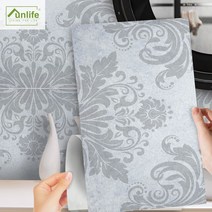 FunlifeR NOUVELLE MAISON SERIESTM 30x60cm 그레이 대리석 방수 자체 접착 타일 스티커 바닥 주방 욕실 장식, 30x60cmx3pcs 0.5sqm, [14] Ice blue baroque