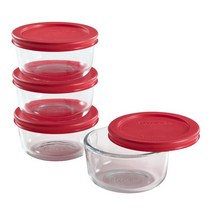 Pyrex 유리 음식 보관 용기 세트 8피스, 1 Cup, 8 PC Set