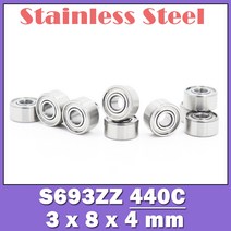 자전거베어링 S693ZZ 베어링 3x8x4mm 10 PCS 440C 롤러 스테인레스 스틸 S693Z S693 Z ZZ 볼