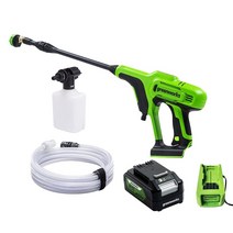 고압세차기 Greenworks 가정용 휴대용 충전식 무선 클리너 고압 세척기 24V 24, 2.with 40ah battery