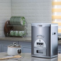 튼튼한 스테인리스 진공 쌀통 자동 계량 밀봉 쌀보관통 잡곡 밀폐 방수 방습 방충 용기 10KG 25KG