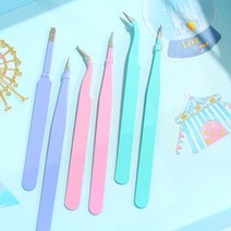 팝젤리 파스텔 스티커 핀셋 다꾸 집게, 민트-둥근형(1인20개한정)