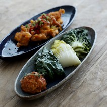 오반자이 긴 타원 보트 접시 일본 도자기 그릇 식기 북유럽플레이트 앤틱그릇 독특한접시 특이한접시 고급스러운접시, 긴 타원 보트 접시[스카이]