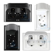 욕실 콘센트 방우 2구 블랙 화이트 방수 커버 (국산), 선택01-가로