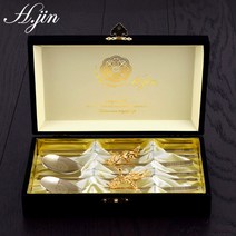 [라몽] H.jin 쌍학 티타늄수저세트 골드 2인 (1세트) 국산 숟가락 2p + 젓가락 2p + 24K 금도금 수저받침 2p + 정품케이스, 1세트, 수저 2인용 + 수저받침 2인용 + 정품케이스