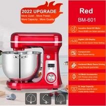 반죽기 믹서 제빵 스틸 음식 휘핑기 거품기 스탠드 주방, CHINA_EU, 6L Red BM-601