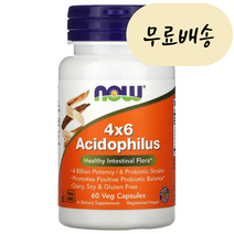 나우푸드 4x6 애시도필러스 프로바이오틱스 유산균 베지개입 60개입 [미국 직배송], 60정, 6개