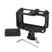 셀프촬영 브이로그 DJI OSMO Action 3 용 업그레이드 마그네틱 퀵 릴리스 카메라 케이지 콜드 슈 마운트 1/4 quotARRI 보호 프레임 케이스 키트 포함, 3in1 Set_AUTO, 02 3in1 Set_01 AUTO