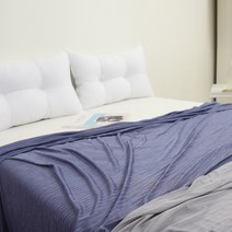 [2P] 트로피컬 홑이불 100x140 시원한 냉감여름이불, 그레이+블루