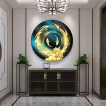 아트미니 보석십자수 원형 도안 재운 황금 비단 잉어 소원 연꽃 행운 금전수 금전운수, 120x120cm