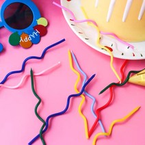 /국내배송/ 무지개&파스텔 얇고 긴 물결초 레터링 생일 케이크 생일초 10개입 1/12팩, 믹스, 12팩(10개입)