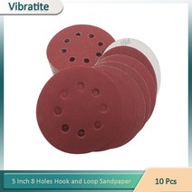 둥근 모양 샌딩 디스크 버핑 시트 사포 8 홀 샌더 연마 패드 10 개 5 인치 125mm 60-1200 그릿, [10] 600