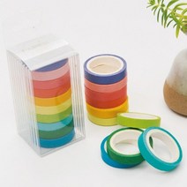 10P 라벨링 다이어리 마스킹 종이 테이프 패턴 커스텀 페인팅 포장용품 심플 꾸밈테잎 테잎 감성 패션