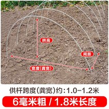 새로운 작은 아치 브래킷 야채 창고 기둥 분야 단열 FRP 단단한 유리 섬유 농업 묘목, 20개, 두께 6mm - 길이 1.8m