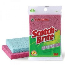 3M 스카치브라이트 향균 천연펄프 스폰지2입REC2F 스펀지/설거지/주방용품/행주, 1개, 2개