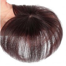 누리머스 수제 인모 100% 부분 가발 탑피스 정수리 불파트 엄마 새치 커버 중년 탑, 블랙, 100% 인모