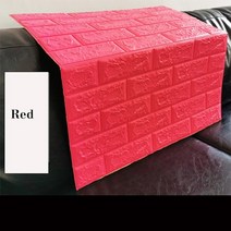 접착식 파벽돌 롱브릭 타일 벽 스티커 모조 벽돌 침실 장식 방수 자기 접착 벽지 거실, 빨간색, 1개 35cmx38cmx3mm