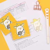 위프라임 1000바나앤나나점착메모지 귀여운 감성 깜찍한 접착 메모잇, 랜덤
