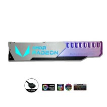 컴퓨터 pc 데스크탑 그래픽카드 게임 비디오 rgb 그래픽 gpu 지원 브래킷 알루미늄 카드 vga 홀더 스탠드 rogmsiamdnvidiaaorus 12v rgb5v, 실버 amd 3핀, 컨트롤러 포함