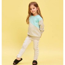 [리틀스텔라] (FSOSCTM722M) 로고 사선 배색 맨투맨 티셔츠