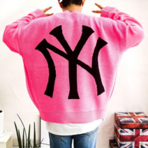 뉴욕 자가드 빅사이즈 커플룩 오버핏니트 남녀공용 시밀러룩