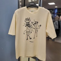 [클라이드앤] 공용 루즈핏 바스키아 그래픽 반팔 티셔츠