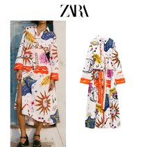 여성 선키스트 벨트 프린트 ZARA 자라 원피스