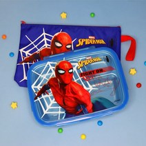 릴팡 마블 스파이더맨 깊고넓은스텐식판가방세트 MV7608, 단품