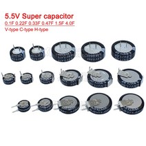 슈퍼캐패시터 5.5V 슈퍼 커패시터 0.1F 0.22F 0.33F 0.47F 1F 1.5F 4.0F V-타입 C-타입 H-타입 버튼 패러드, [11] C-type 0.33F