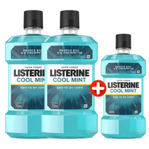 [무료배송]리스테린 세균억제 구강청결제 쿨민트 세트, (750ml+750ml+250ml)