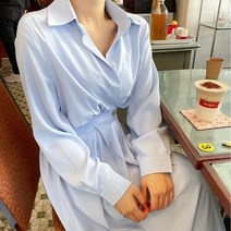 실론티 오픈 카라 뒷밴딩 원피스