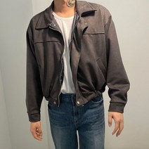 누보핏 / 남자 커플 봄 스웨이드 크롭 자켓