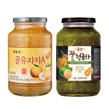 담터 꿀유자차A 1kg + 꽃샘꿀청귤차1kg